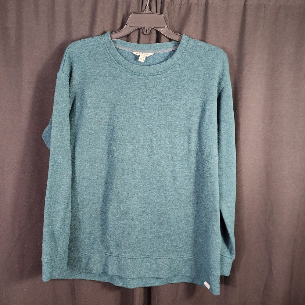 Orvis Classic Collection Teal Heather Modal Blend Crewneck‎ Sweatshirt Mens M